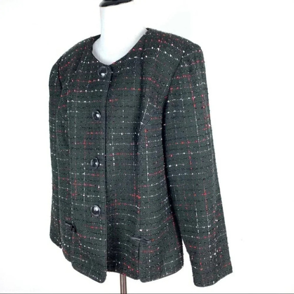 Danny and Nicole Blazer size 18 W Multicolored metallic Tweed 4 button m Jacket - Picture 7 of 10